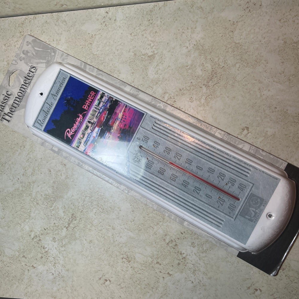 New! Route 66 Rosie's Diner Roadside America Thermometer Heavy Metal Made In USA